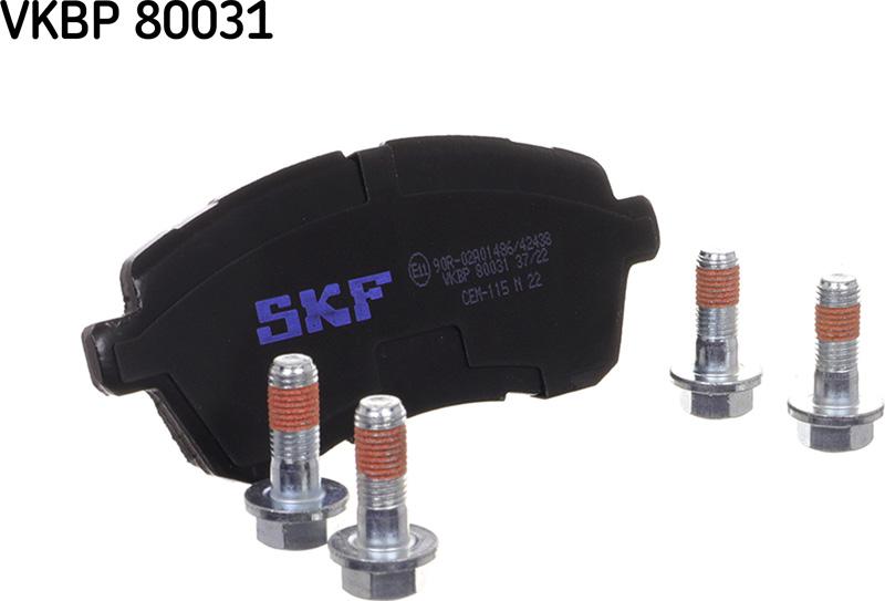 SKF VKBP 80031 - Гальмівні колодки, дискові гальма autozip.com.ua