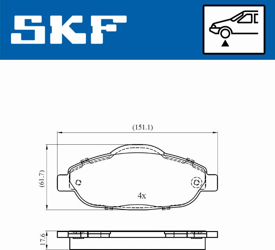 SKF VKBP 80038 - Гальмівні колодки, дискові гальма autozip.com.ua