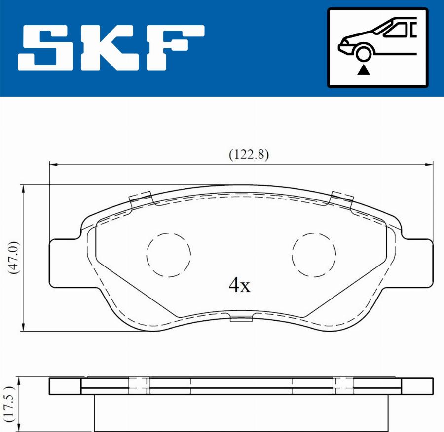 SKF VKBP 80037 - Гальмівні колодки, дискові гальма autozip.com.ua