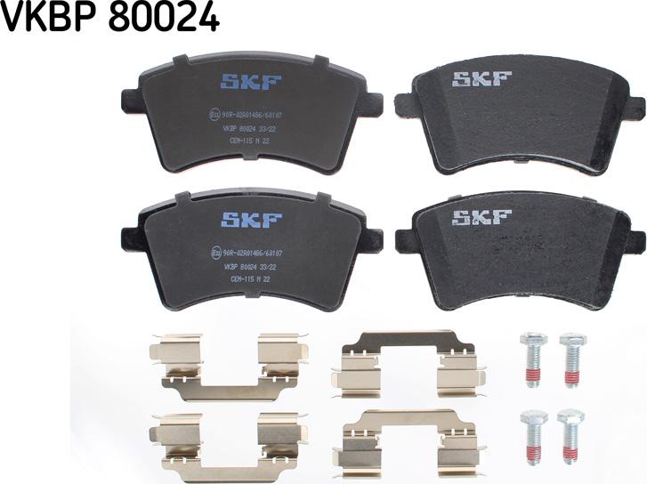 SKF VKBP 80024 - Гальмівні колодки, дискові гальма autozip.com.ua