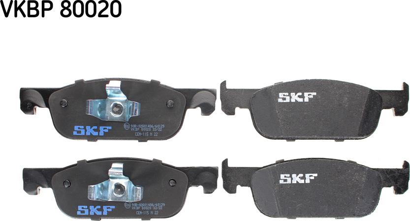 SKF VKBP 80020 - Гальмівні колодки, дискові гальма autozip.com.ua