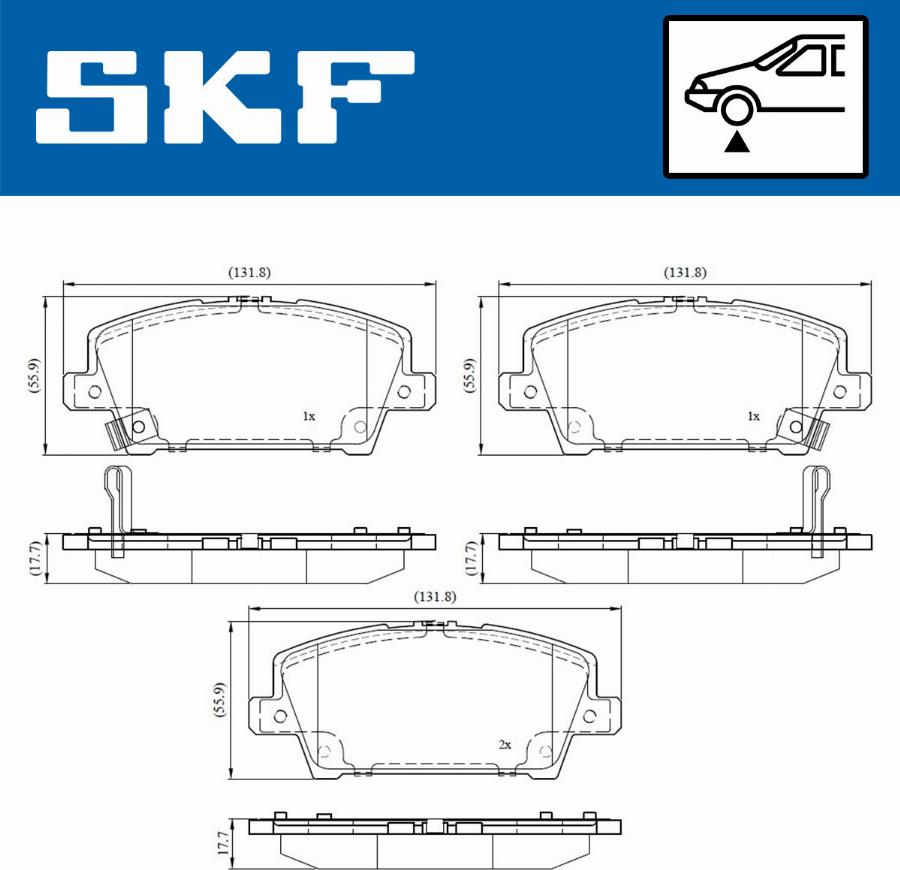 SKF VKBP 80195 A - Гальмівні колодки, дискові гальма autozip.com.ua