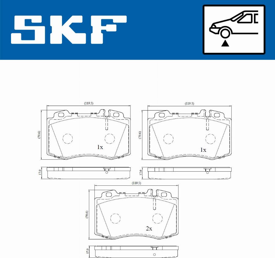 SKF VKBP 80198 E - Гальмівні колодки, дискові гальма autozip.com.ua