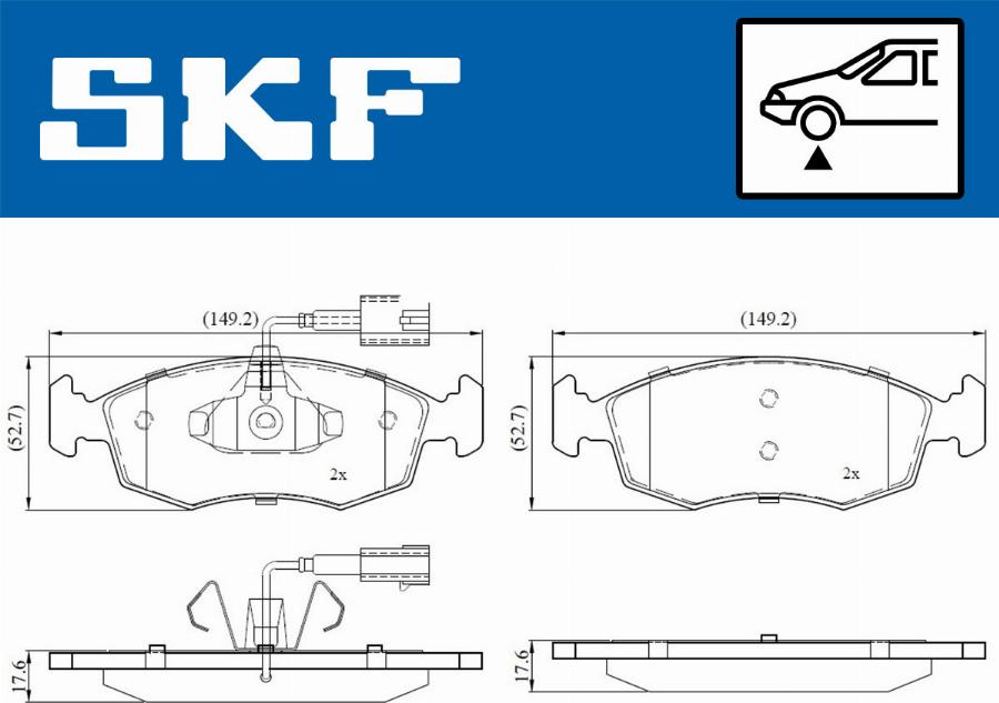 SKF VKBP 80146 E - Гальмівні колодки, дискові гальма autozip.com.ua