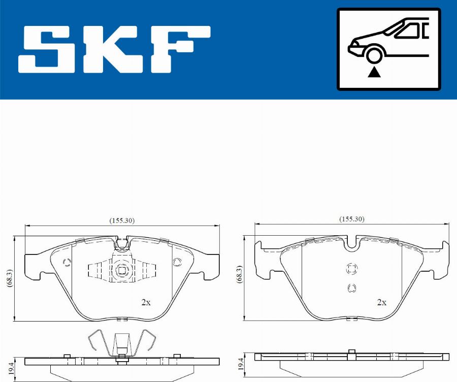 SKF VKBP 80159 - Гальмівні колодки, дискові гальма autozip.com.ua