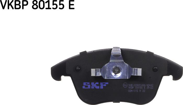 SKF VKBP 80155 E - Гальмівні колодки, дискові гальма autozip.com.ua