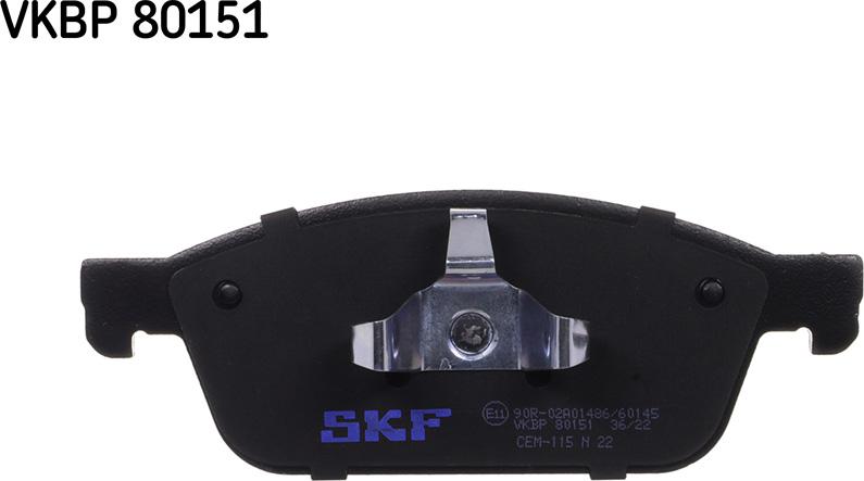 SKF VKBP 80151 - Гальмівні колодки, дискові гальма autozip.com.ua