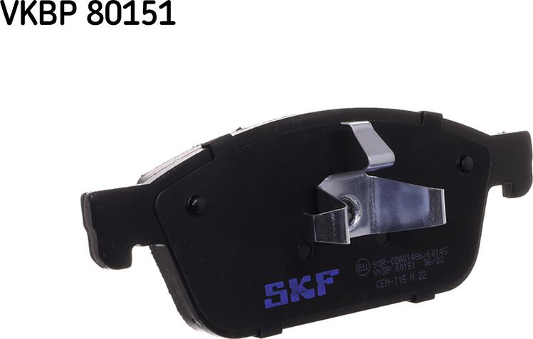 SKF VKBP 80151 - Гальмівні колодки, дискові гальма autozip.com.ua