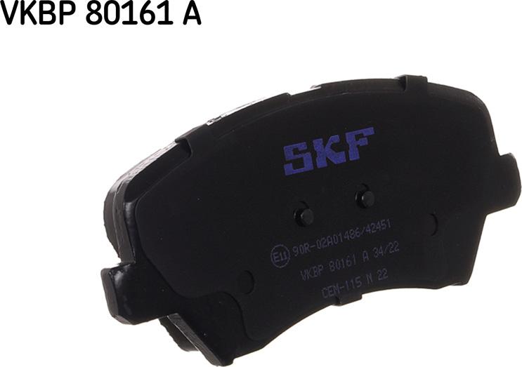 SKF VKBP 80161 A - Гальмівні колодки, дискові гальма autozip.com.ua