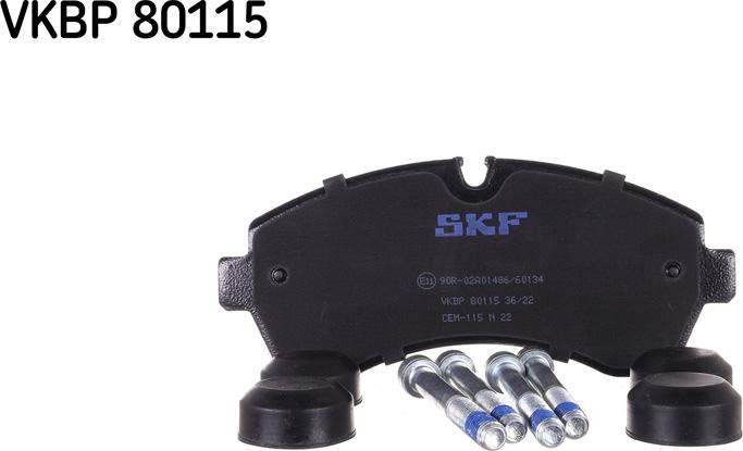 SKF VKBP 80115 - Гальмівні колодки, дискові гальма autozip.com.ua