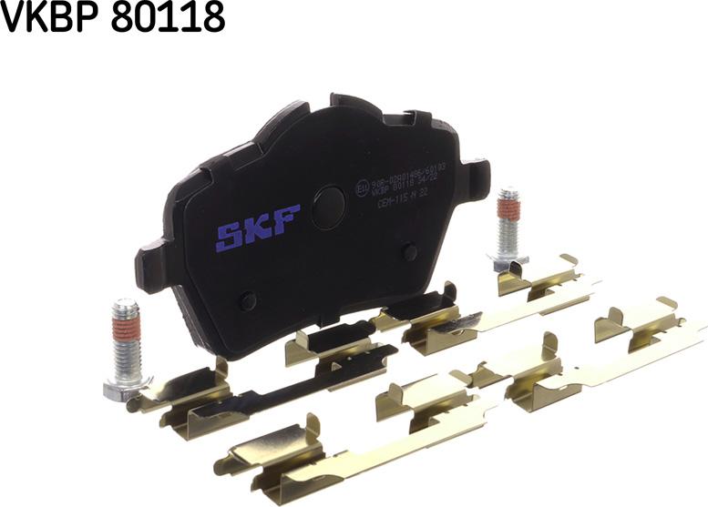 SKF VKBP 80118 - Гальмівні колодки, дискові гальма autozip.com.ua