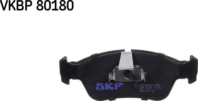 SKF VKBP 80180 - Гальмівні колодки, дискові гальма autozip.com.ua
