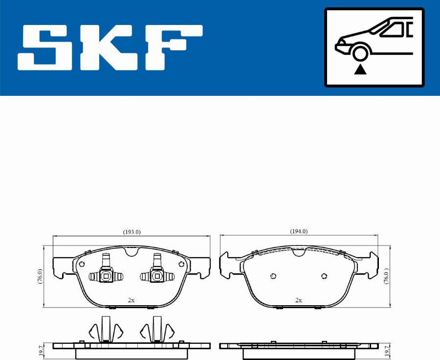 SKF VKBP 80188 - Гальмівні колодки, дискові гальма autozip.com.ua