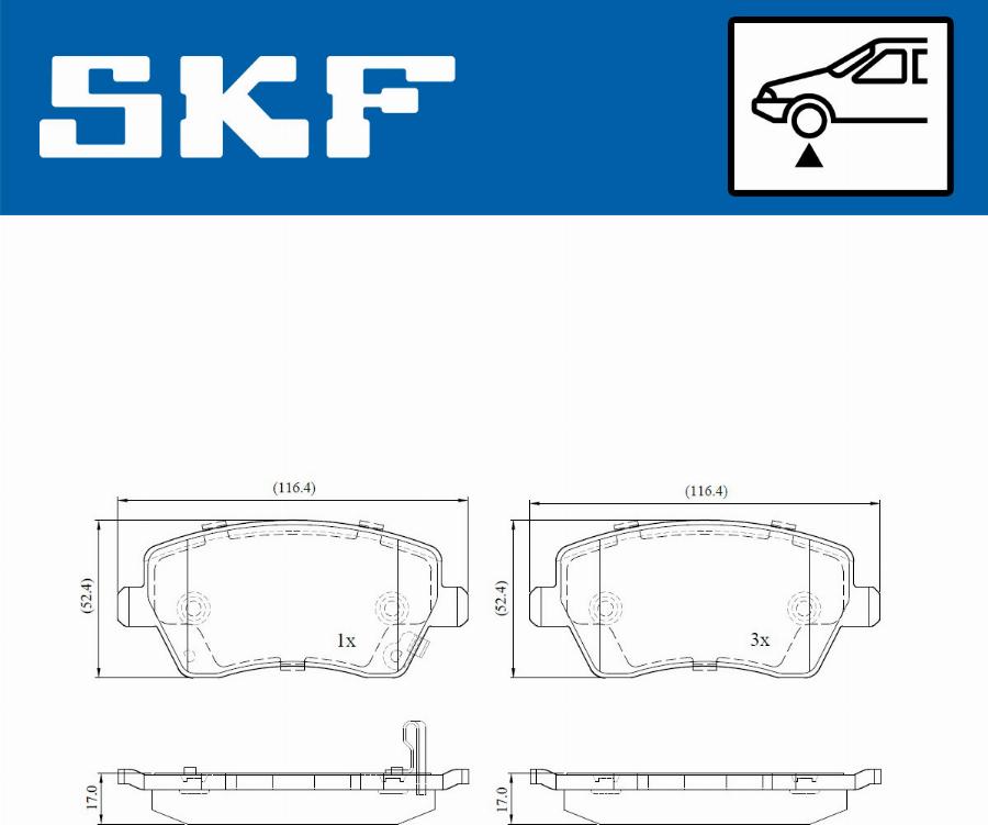 SKF VKBP 80128 A - Гальмівні колодки, дискові гальма autozip.com.ua