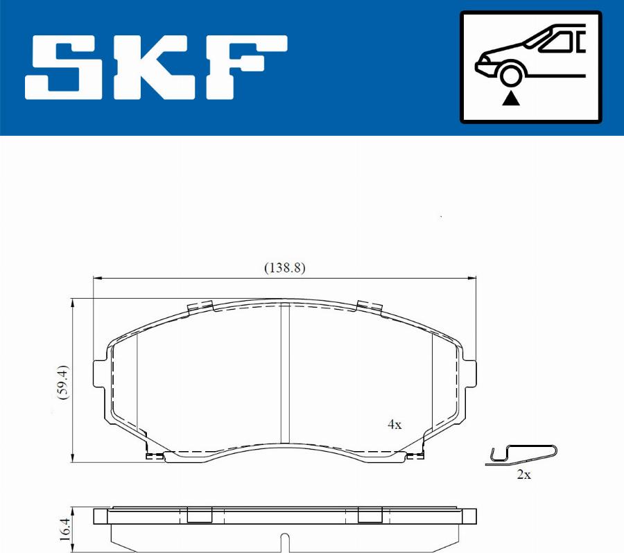 SKF VKBP 80822 A - Гальмівні колодки, дискові гальма autozip.com.ua