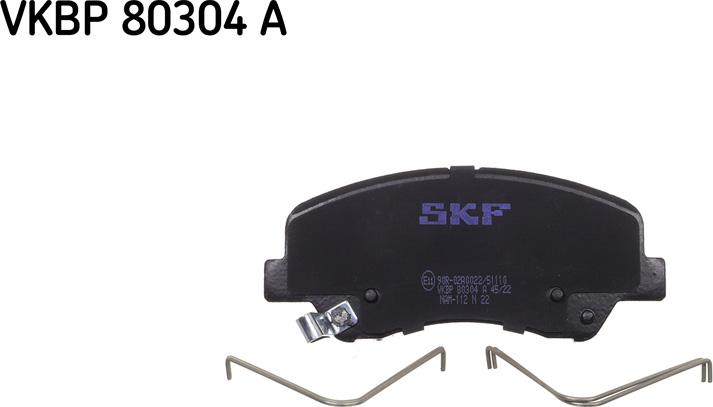 SKF VKBP 80304 A - Гальмівні колодки, дискові гальма autozip.com.ua
