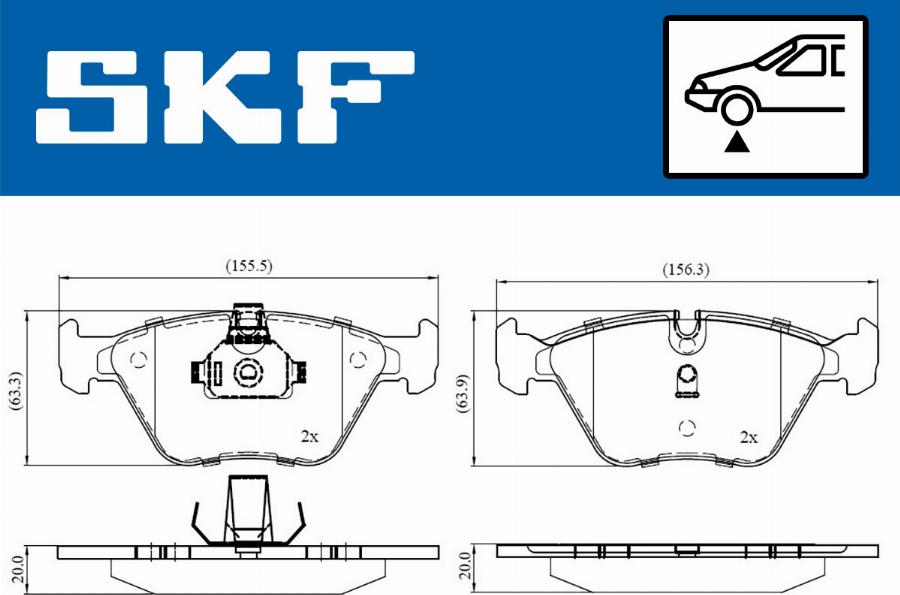 SKF VKBP 80311 - Гальмівні колодки, дискові гальма autozip.com.ua