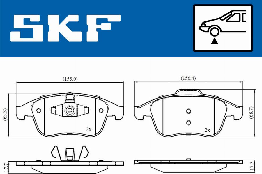 SKF VKBP 80336 - Гальмівні колодки, дискові гальма autozip.com.ua