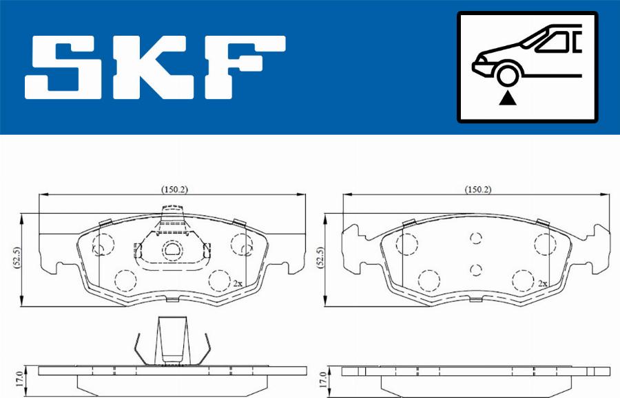 SKF VKBP 80294 - Гальмівні колодки, дискові гальма autozip.com.ua