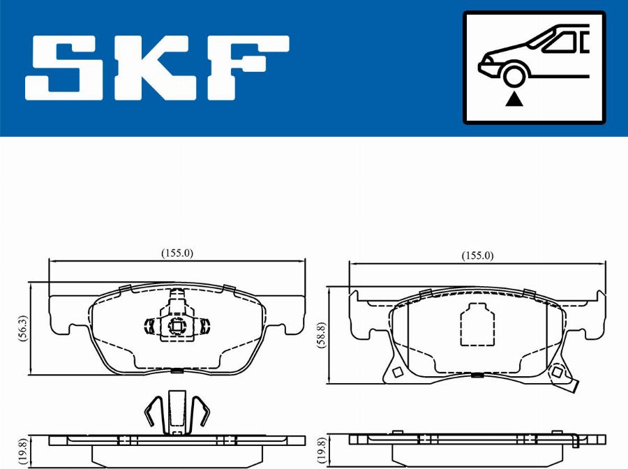 SKF VKBP 80291 A - Гальмівні колодки, дискові гальма autozip.com.ua