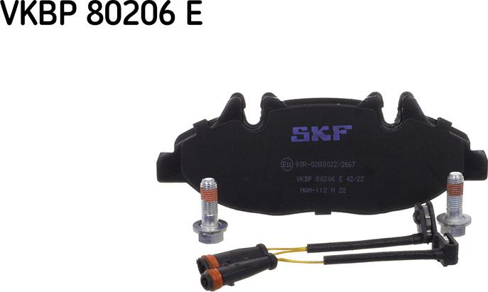 SKF VKBP 80206 E - Гальмівні колодки, дискові гальма autozip.com.ua