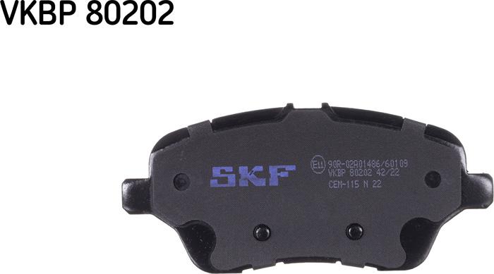 SKF VKBP 80202 - Гальмівні колодки, дискові гальма autozip.com.ua