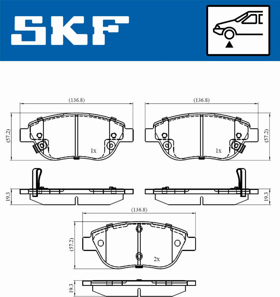 SKF VKBP 80280 A - Гальмівні колодки, дискові гальма autozip.com.ua