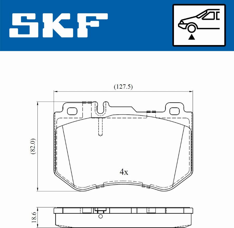 SKF VKBP 80287 - Гальмівні колодки, дискові гальма autozip.com.ua