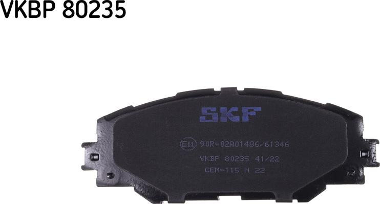 SKF VKBP 80235 - Гальмівні колодки, дискові гальма autozip.com.ua