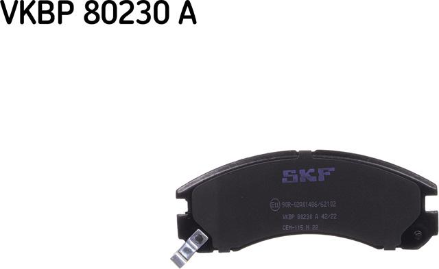 SKF VKBP 80230 A - Гальмівні колодки, дискові гальма autozip.com.ua
