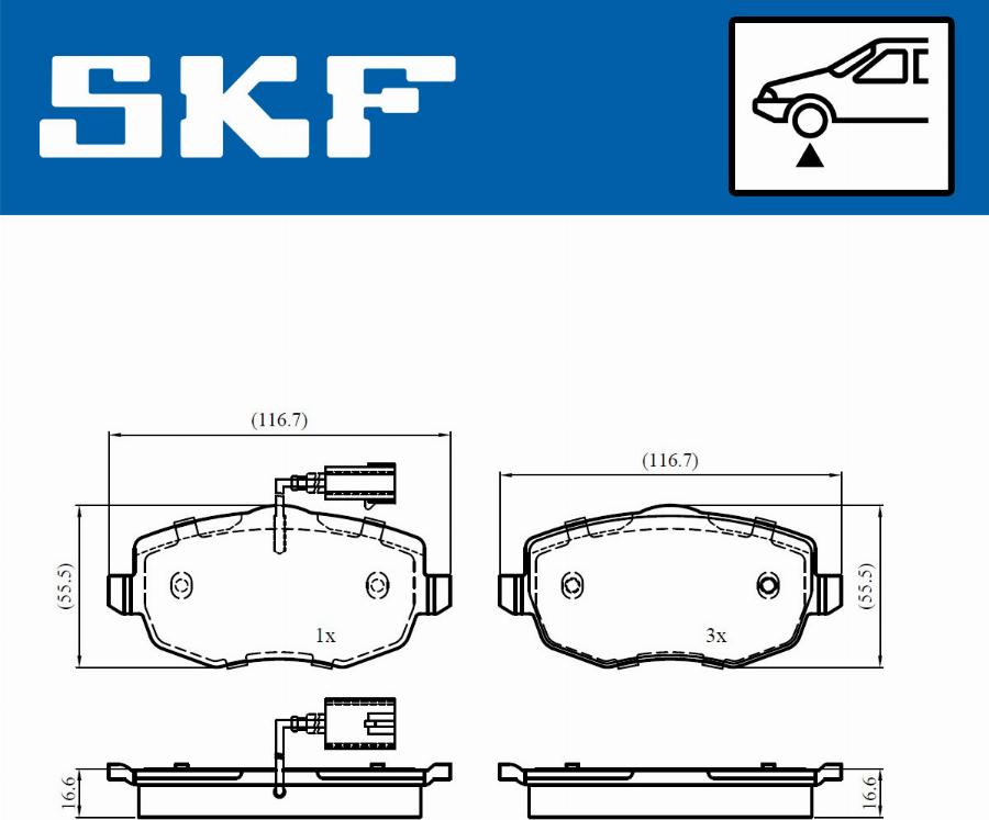 SKF VKBP 80756 E - Гальмівні колодки, дискові гальма autozip.com.ua