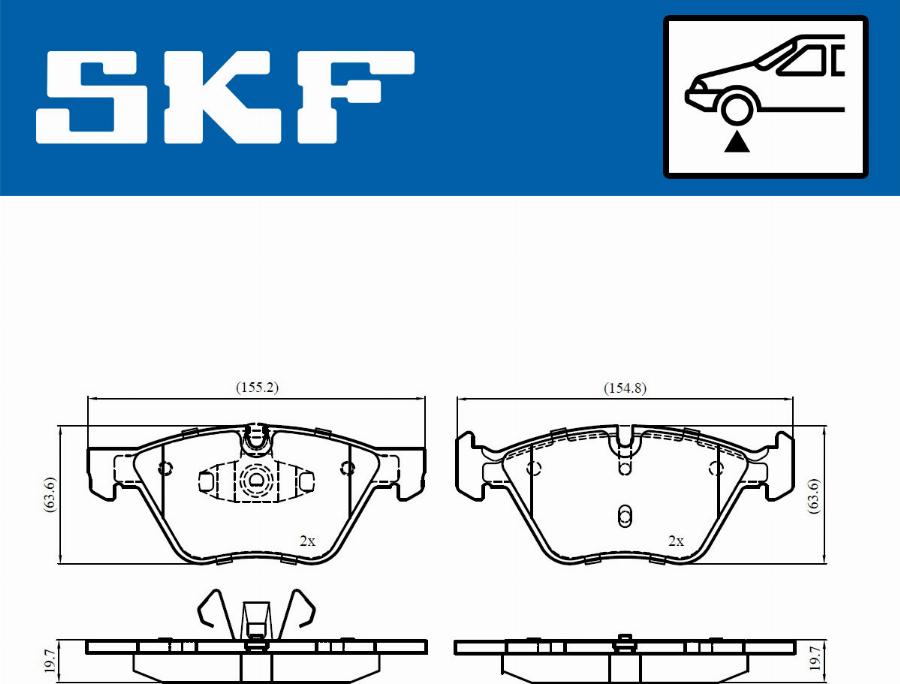 SKF VKBP 80702 - Гальмівні колодки, дискові гальма autozip.com.ua