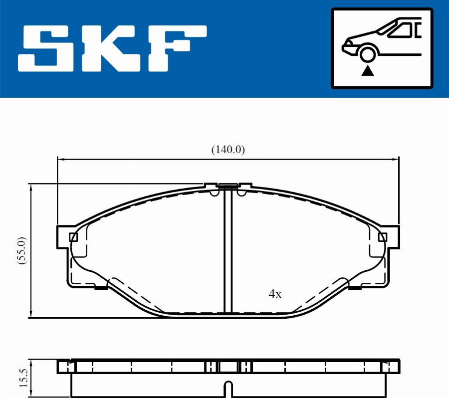 SKF VKBP 80716 - Гальмівні колодки, дискові гальма autozip.com.ua