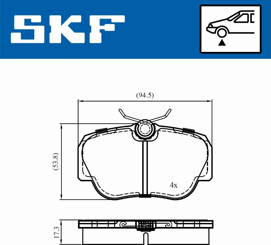 SKF VKBP 80713 - Гальмівні колодки, дискові гальма autozip.com.ua
