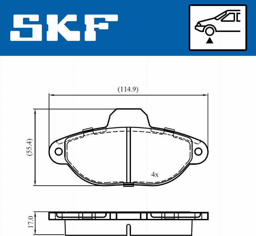 SKF VKBP 80720 - Гальмівні колодки, дискові гальма autozip.com.ua