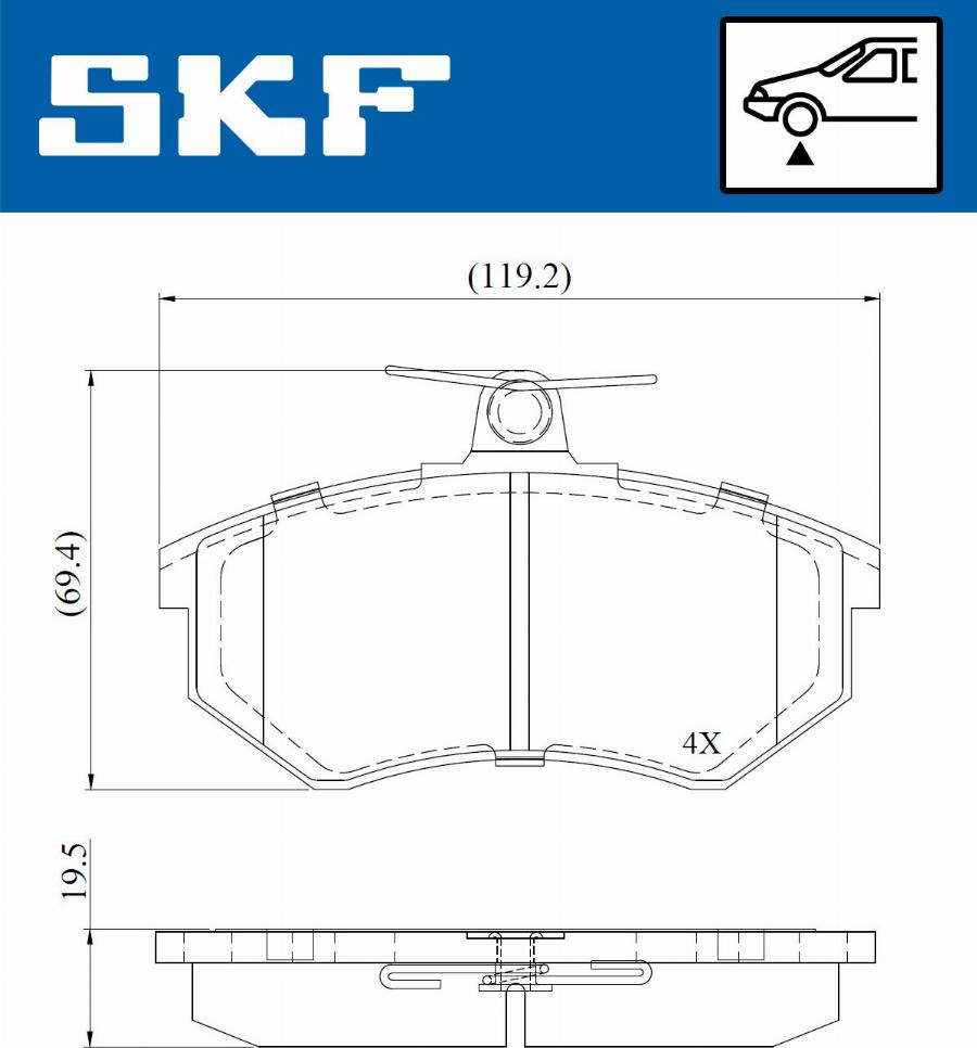 SKF VKBP 80722 - Гальмівні колодки, дискові гальма autozip.com.ua