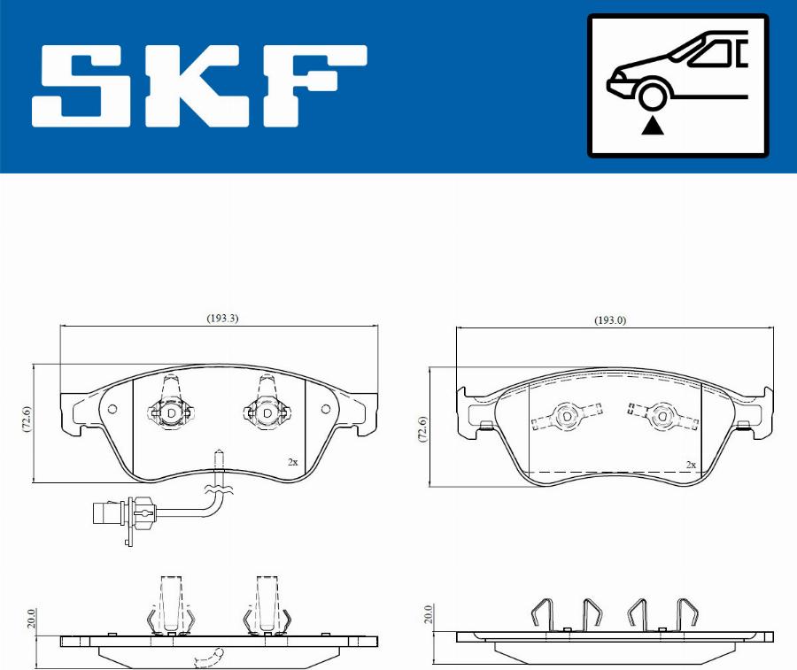 SKF VKBP 81045 E - Гальмівні колодки, дискові гальма autozip.com.ua