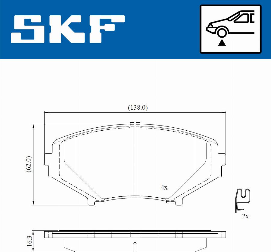 SKF VKBP 81085 A - Гальмівні колодки, дискові гальма autozip.com.ua