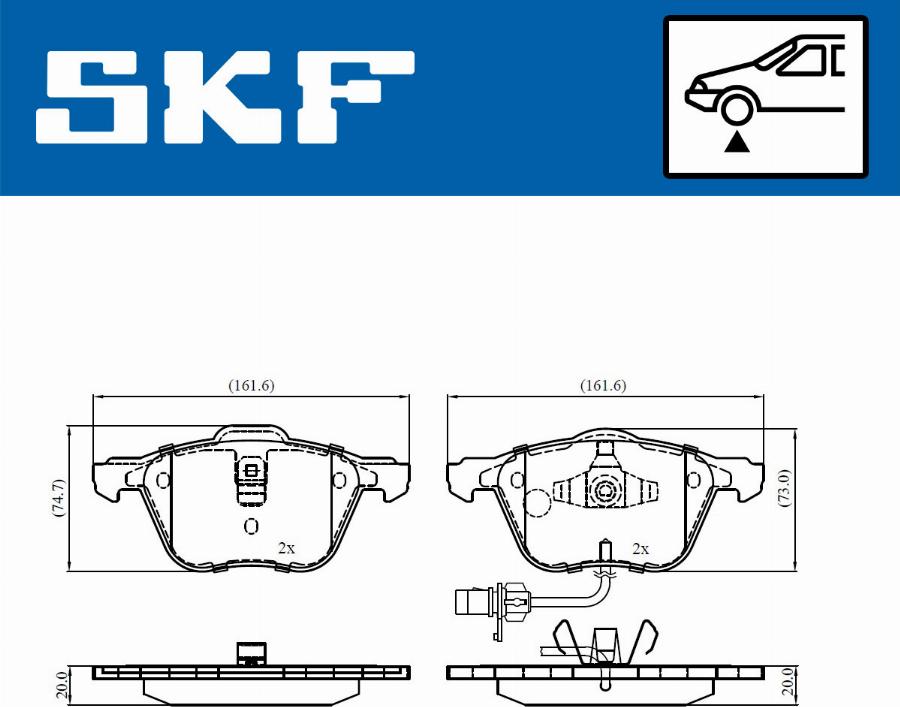 SKF VKBP 81035 E - Гальмівні колодки, дискові гальма autozip.com.ua