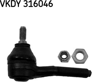 SKF VKDY 316046 - Наконечник рульової тяги, кульовий шарнір autozip.com.ua