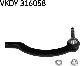 SKF VKDY 316058 - Наконечник рульової тяги, кульовий шарнір autozip.com.ua