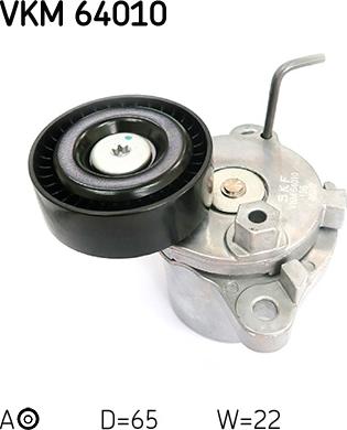 SKF VKM 64010 - Натягувач ременя, клинові зуб. autozip.com.ua