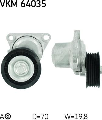 SKF VKM 64035 - Натягувач ременя, поліклиновий ремінь autozip.com.ua