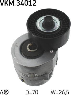 SKF VKM 34012 - Паразитний / провідний ролик, поліклиновий ремінь autozip.com.ua