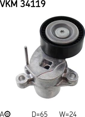 SKF VKM 34119 - Натягувач ременя, клинові зуб. autozip.com.ua