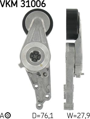 SKF VKM 31006 - Натягувач ременя, поліклиновий ремінь autozip.com.ua