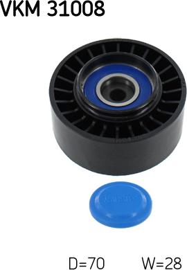 SKF VKM 31008 - Паразитний / провідний ролик, поліклиновий ремінь autozip.com.ua