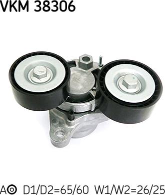 SKF VKM 38306 - Паразитний / провідний ролик, поліклиновий ремінь autozip.com.ua