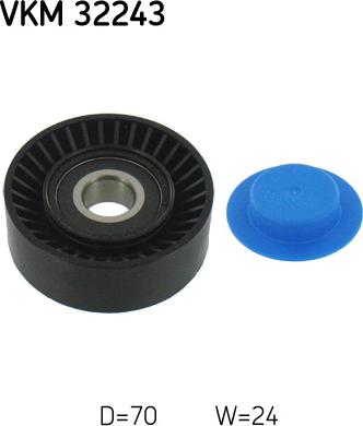 SKF VKM 32243 - Паразитний / провідний ролик, поліклиновий ремінь autozip.com.ua