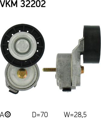 SKF VKM 32202 - Натягувач ременя, поліклиновий ремінь autozip.com.ua